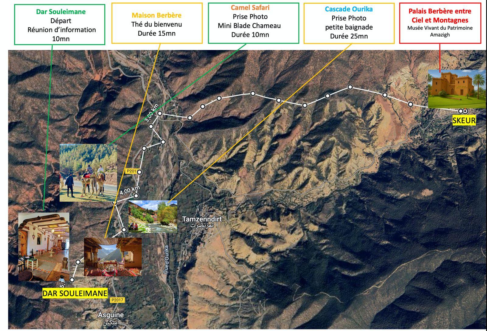 Carte du circuit Ourika — Atlas Swincar